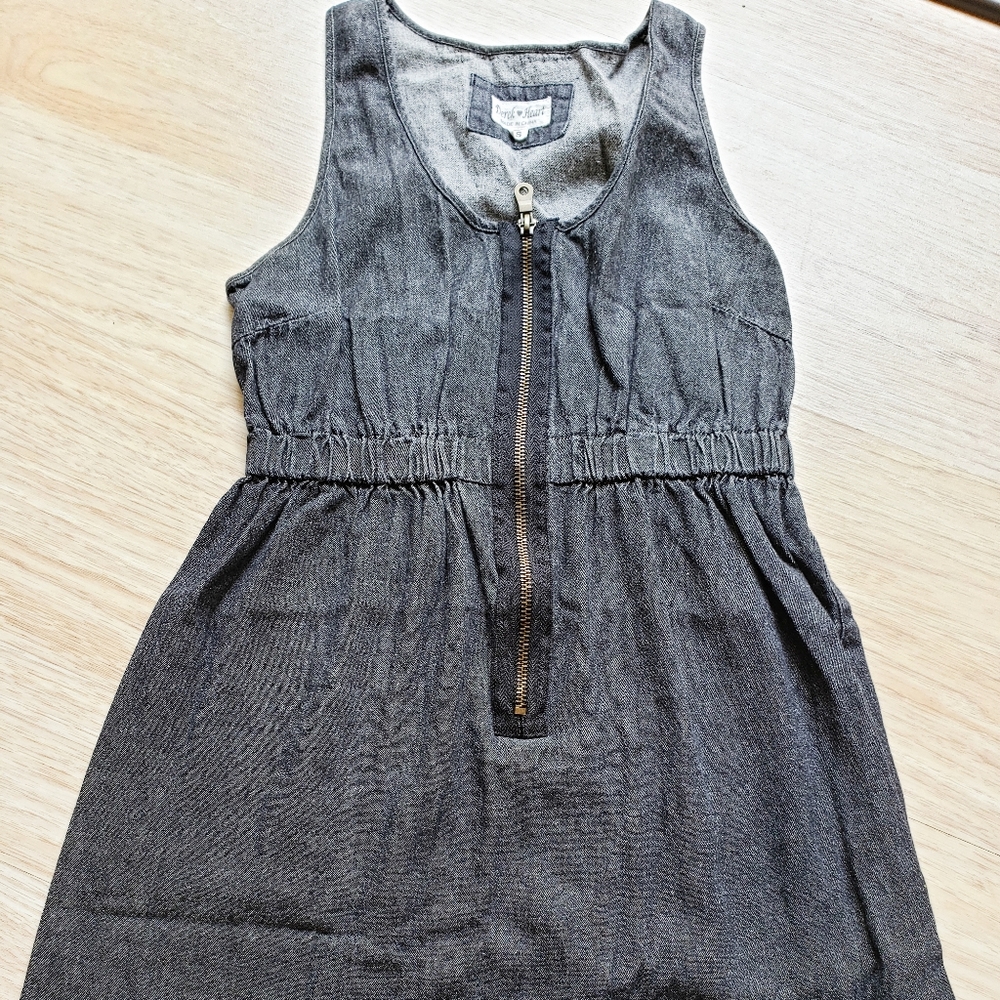 Derek Heart Denim Zip Tunic Top